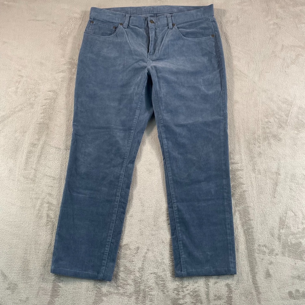 Brooks Brothers Pants Men 35x26 Blue Corduroy‎ Straight Leg Preppy Casual NWOT